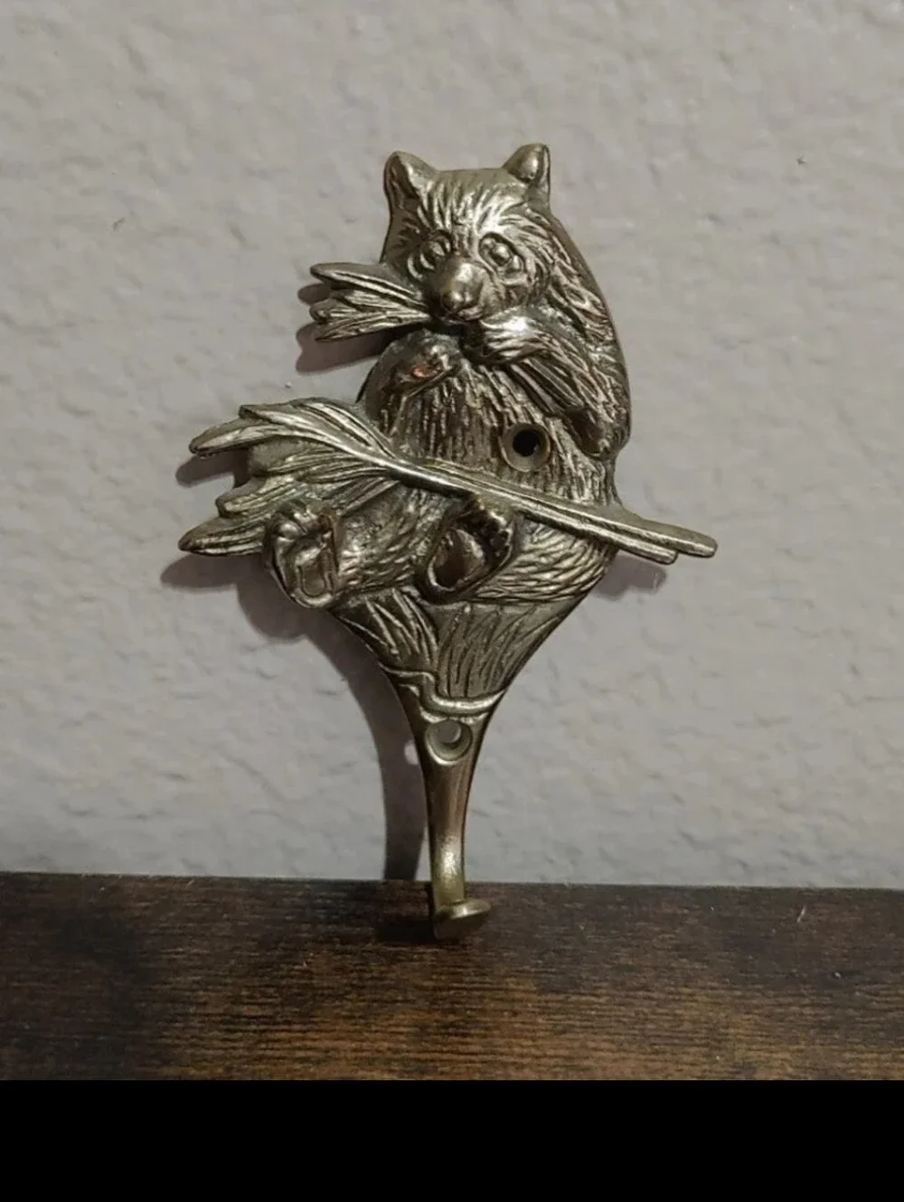 Cute Vintage Panda Brass Hook/Hanger.